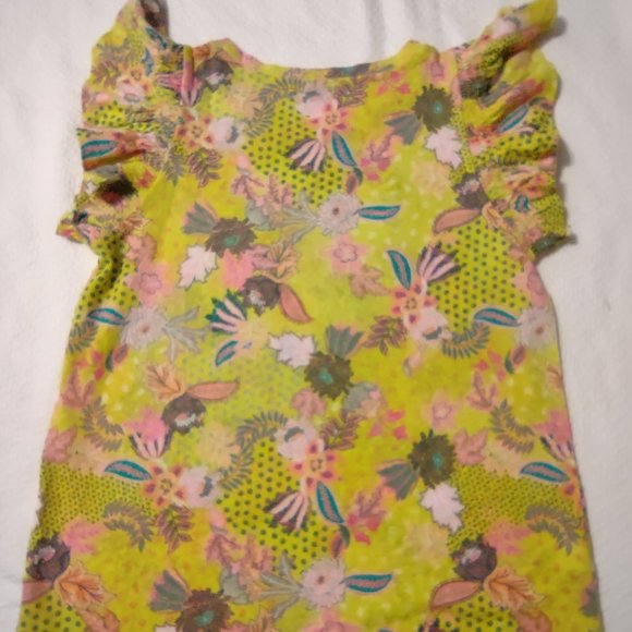 LOFT floral ruffle spring summer knit top size medium - Picture 3 of 7